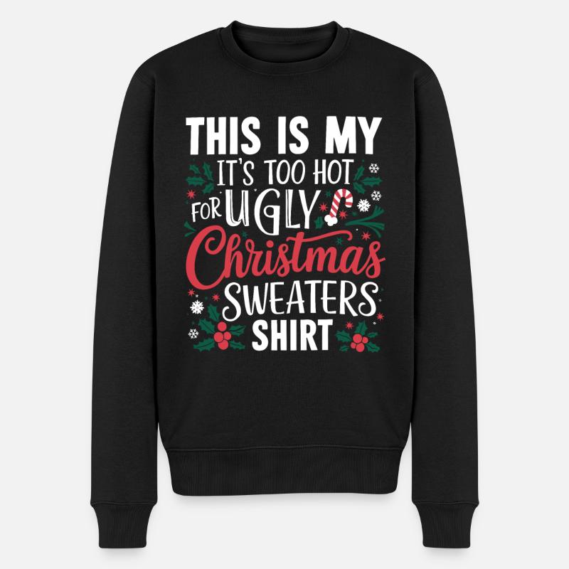 Lustig Ugly Christmas Weihnachten - Männer Premium Bio Pullover - Schwarz