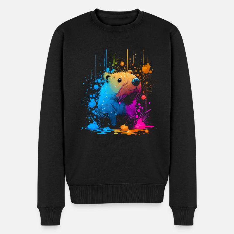 Wasserschwein - Männer Premium Bio Pullover - Schwarz