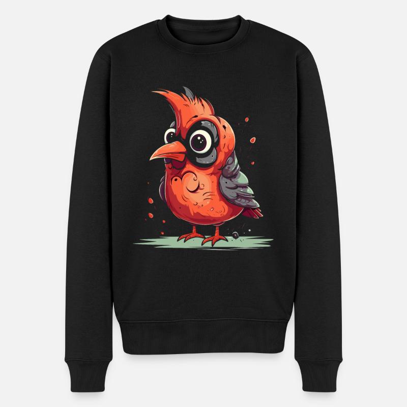 Kardinal Vogel Rotkardinal - Männer Premium Bio Pullover - Schwarz