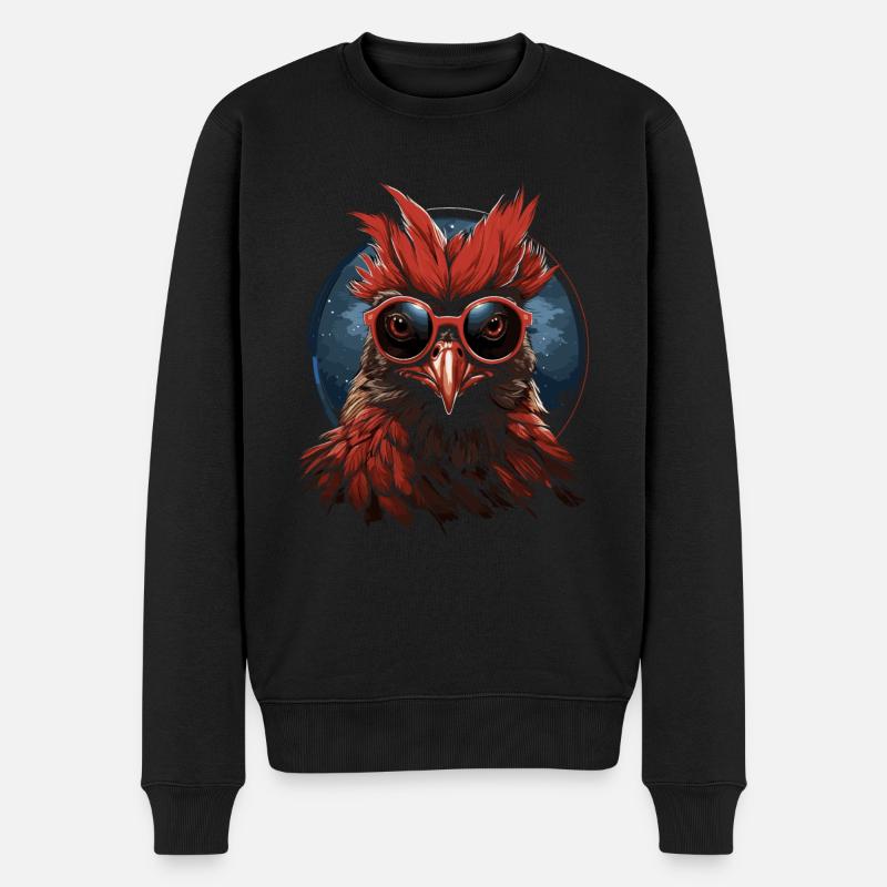 Cardinal Vogel Cardinal Rouge - Pull Premium bio Homme - noir