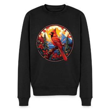 Cardinal Vogel rouge - Pull Premium bio Homme - noir - Devant - Nico (187cm)