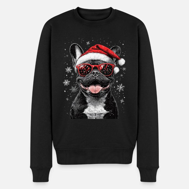 Noël du bouledogue français - Pull Premium bio Homme - noir