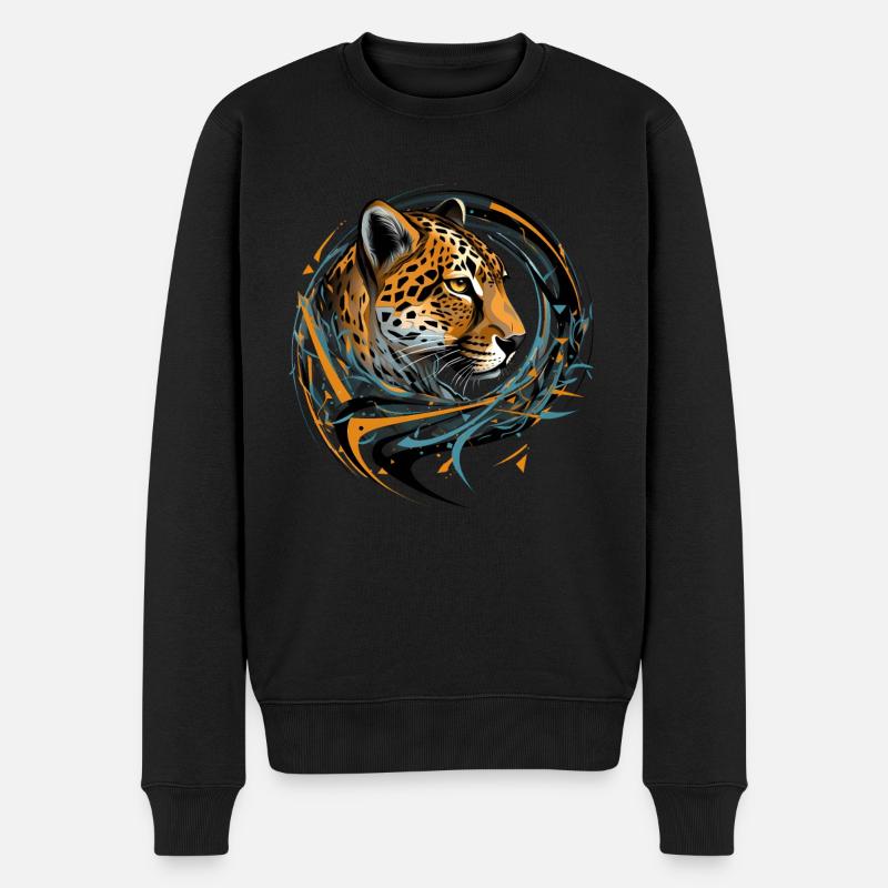 Gepard Cheetah - Männer Premium Bio Pullover - Schwarz