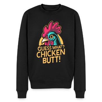 Guess What Chicken Butt - Men's Premium Organic Jumper - black - Front - Nico (187cm)