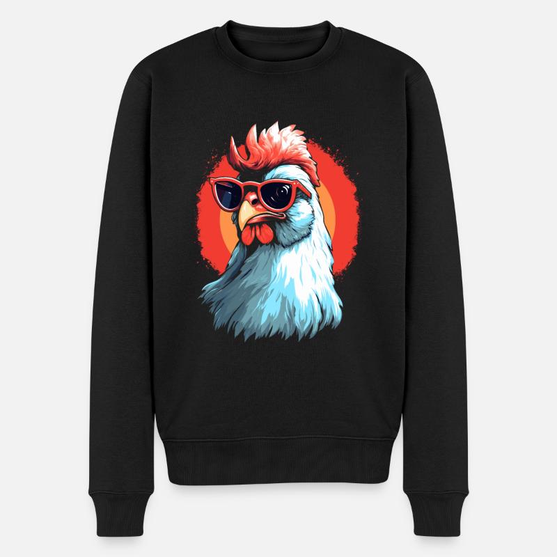 Chicken Sonnenbrille - Männer Premium Bio Pullover - Schwarz
