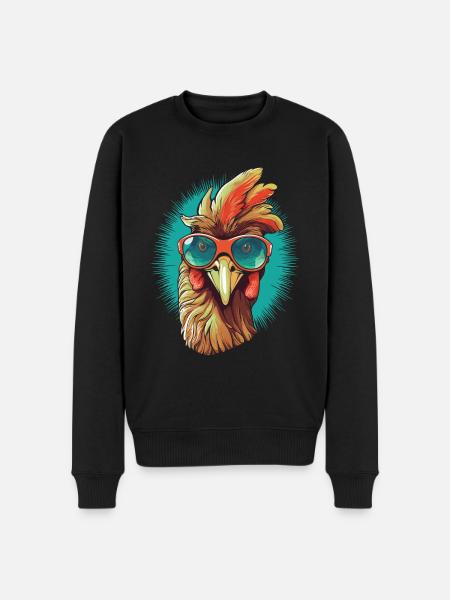 Chicken Sonnenbrille - Männer Premium Bio Pullover - Schwarz