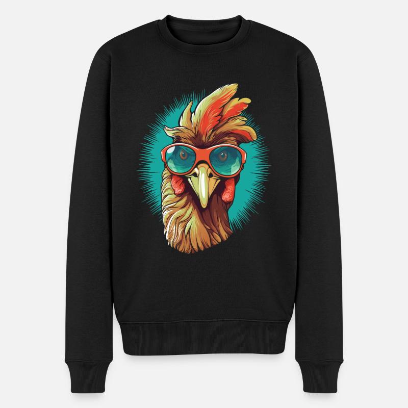 Lunettes de soleil poulet - Pull Premium bio Homme - noir