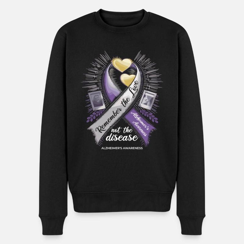 Alzheimer Bewusstsein Lila Band - Männer Premium Bio Pullover - Schwarz