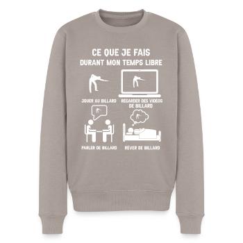 Free time billiards humor - Men's Premium Organic Jumper - taupe - Front - Nico (187cm)