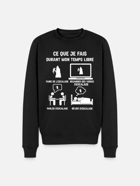 temps libre escalade humour - Pull Premium bio Homme - noir