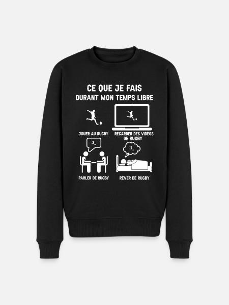 Freizeit Rugby Humor - Männer Premium Bio Pullover - Schwarz