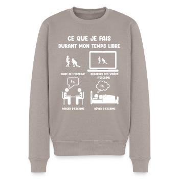 Freizeit Fechten lustiger Humor - Männer Premium Bio Pullover - Taupe - Vorne - Nico (187cm)