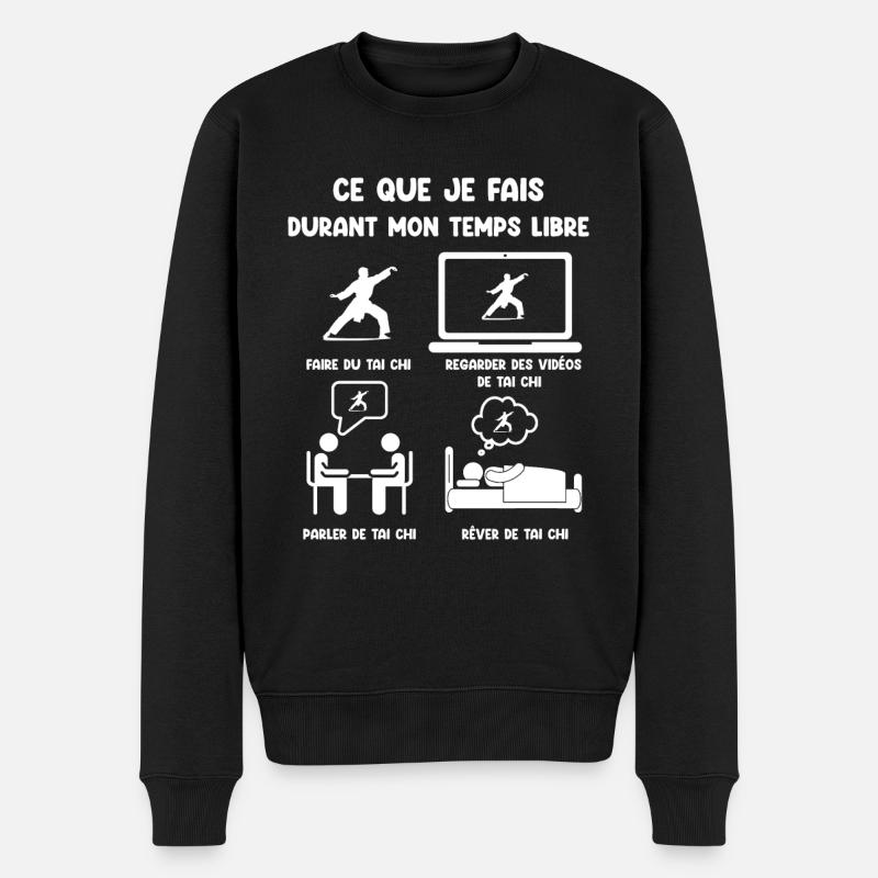 temps libre tai chi humour drôle - Pull Premium bio Homme - noir