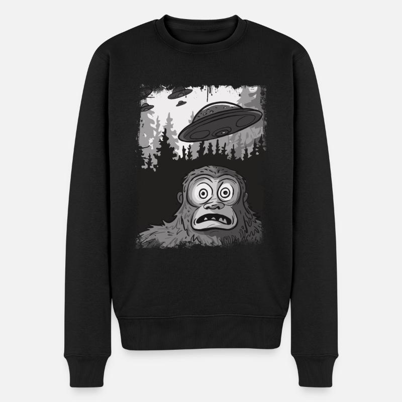 Drôle Gorille OVNI Trucs étranges Mème - Pull Premium bio Homme - noir