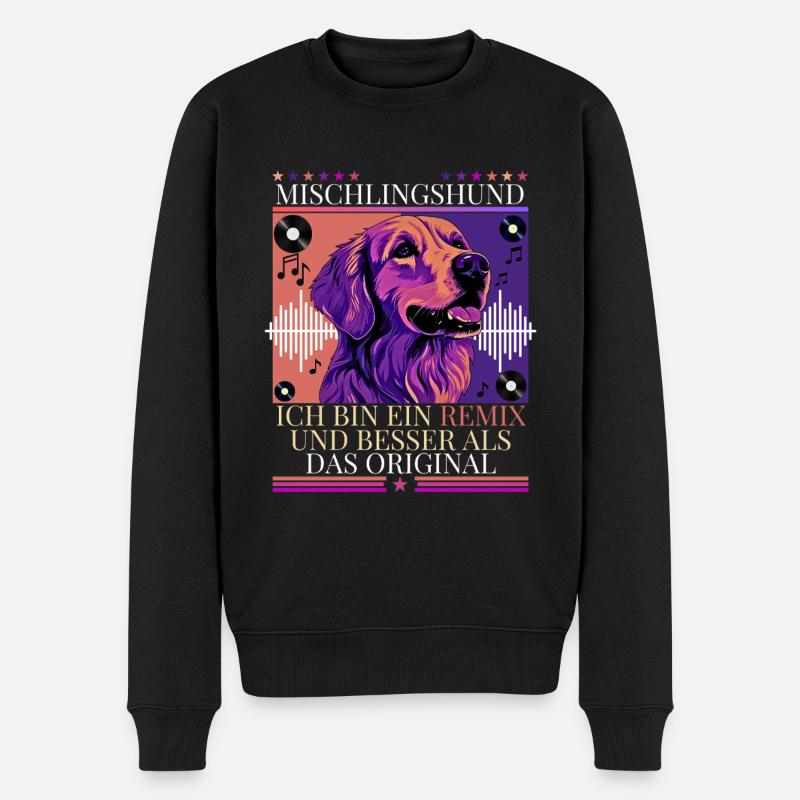 Mischlingshund. Remix ist besser als das Original. - Männer Premium Bio Pullover - Schwarz