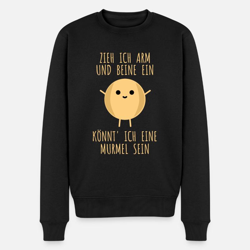 Spruch für vollschlanke kräftige mollige Menschen - Männer Premium Bio Pullover - Schwarz