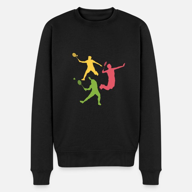Badmintonspieler Badminton - Männer Premium Bio Pullover - Schwarz