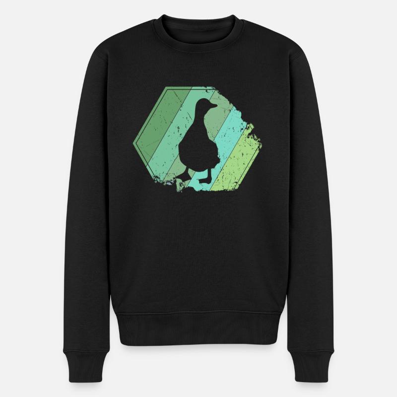 Ente Enten Tier Retro - Männer Premium Bio Pullover - Schwarz