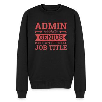 "Admin Genius | Admin" - Men's Premium Organic Jumper - black - Front - Nico (187cm)