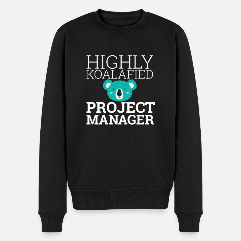 "Project Manager Koalafied | Project Manager" - Männer Premium Bio Pullover - Schwarz