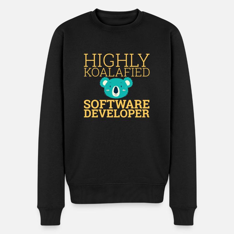 "Software Developer Koalafied | Programmierer" - Männer Premium Bio Pullover - Schwarz