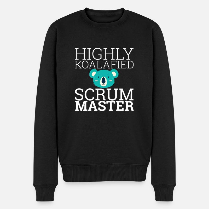 "Scrum Master Koalafied | "Scrum Master"" - Männer Premium Bio Pullover - Schwarz