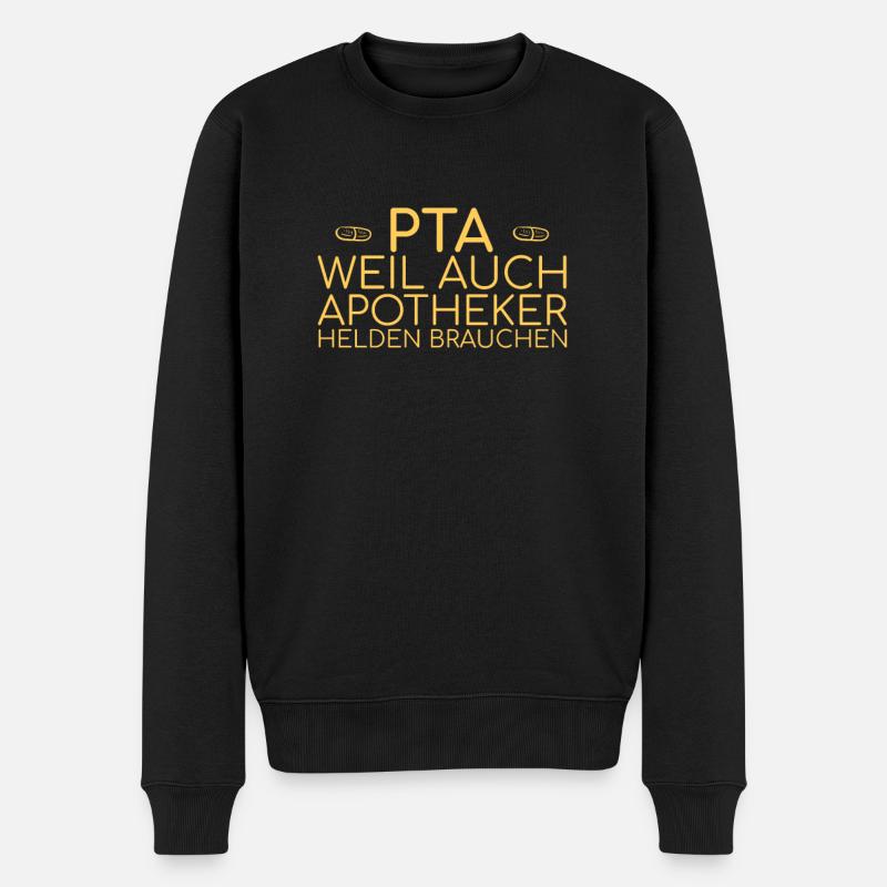 "PTA Helden | Apotheke" - Männer Premium Bio Pullover - Schwarz