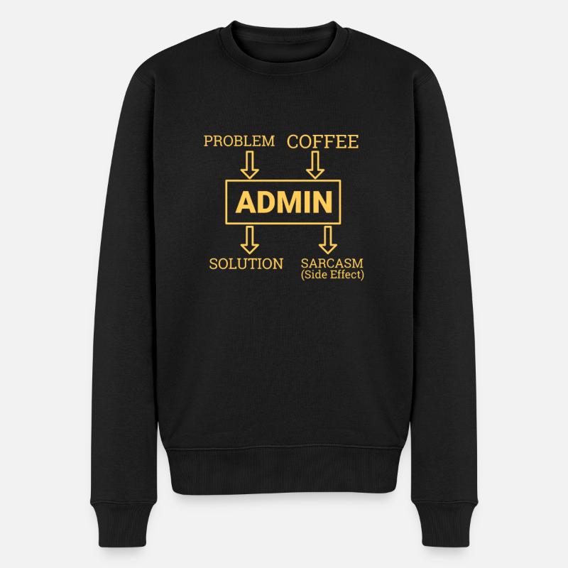 "Admin Sarcasm | Admin" - Männer Premium Bio Pullover - Schwarz