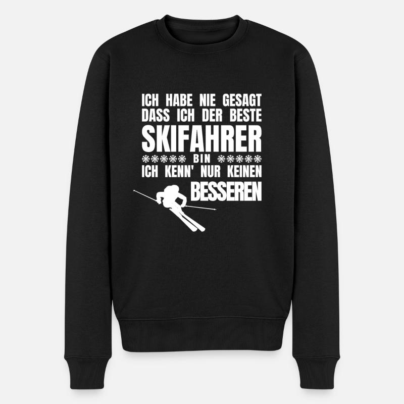 Der Beste Skifahrer - witziger Spruch Ski - Männer Premium Bio Pullover - Schwarz