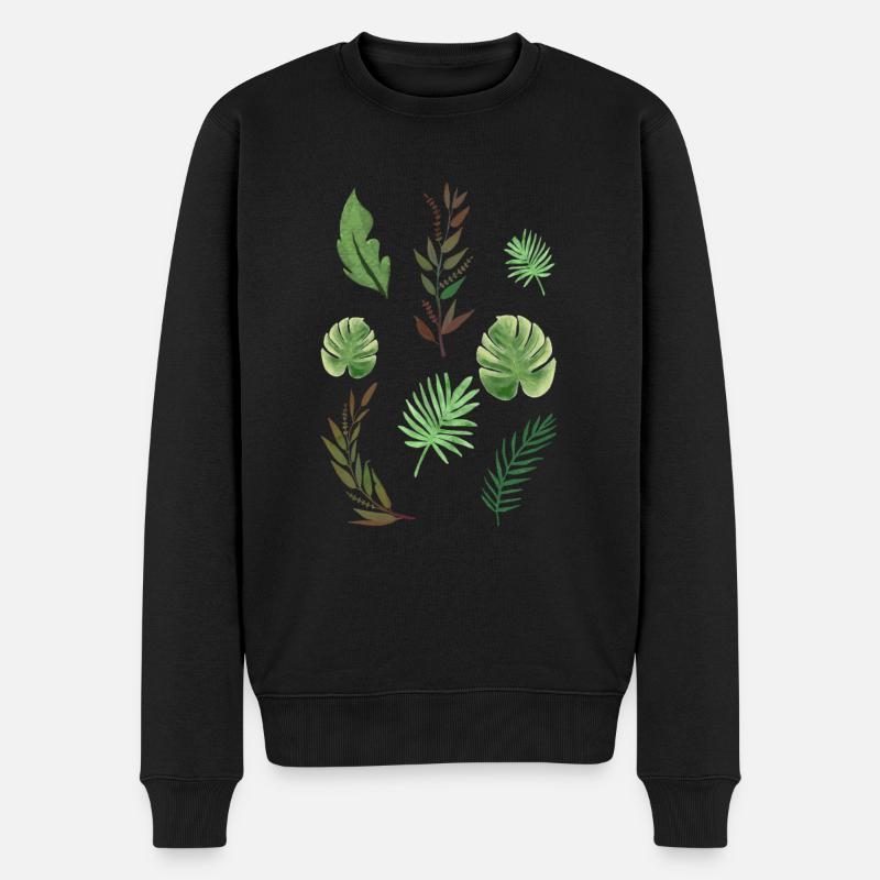 Pflanzen Pflanzen Blätter - Männer Premium Bio Pullover - Schwarz