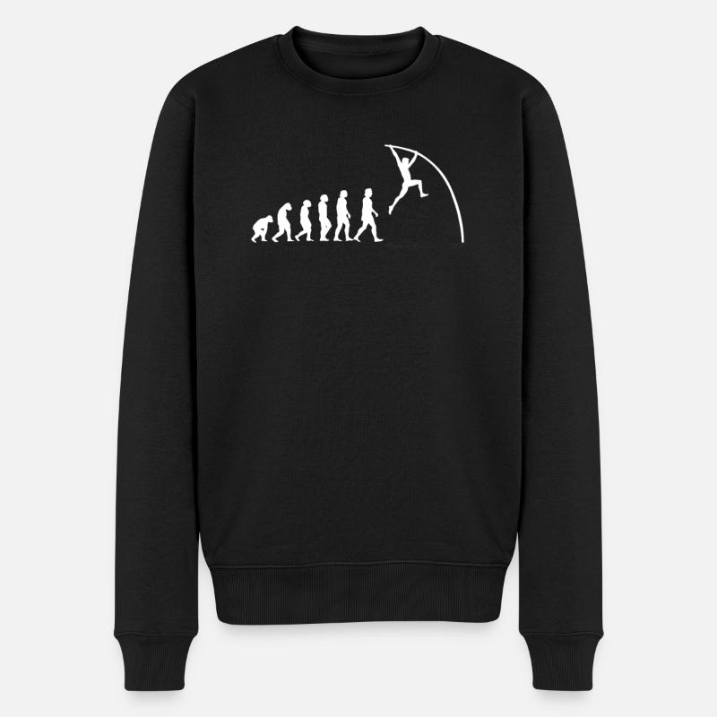 Stabhochsprung Leichtathletik Evolution - Männer Premium Bio Pullover - Schwarz