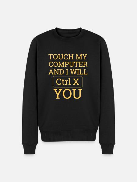 "Touch Computer | Computer Science" - Men's Premium Organic Jumper - black