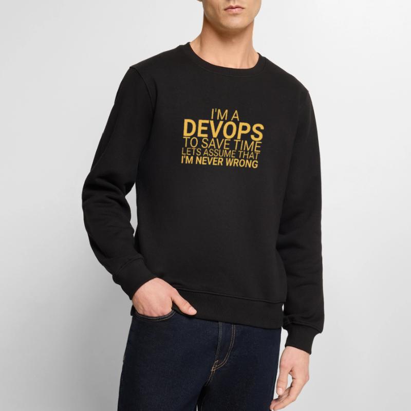 "DevOps Time | Software Development" Men's Premium Organic Jumper