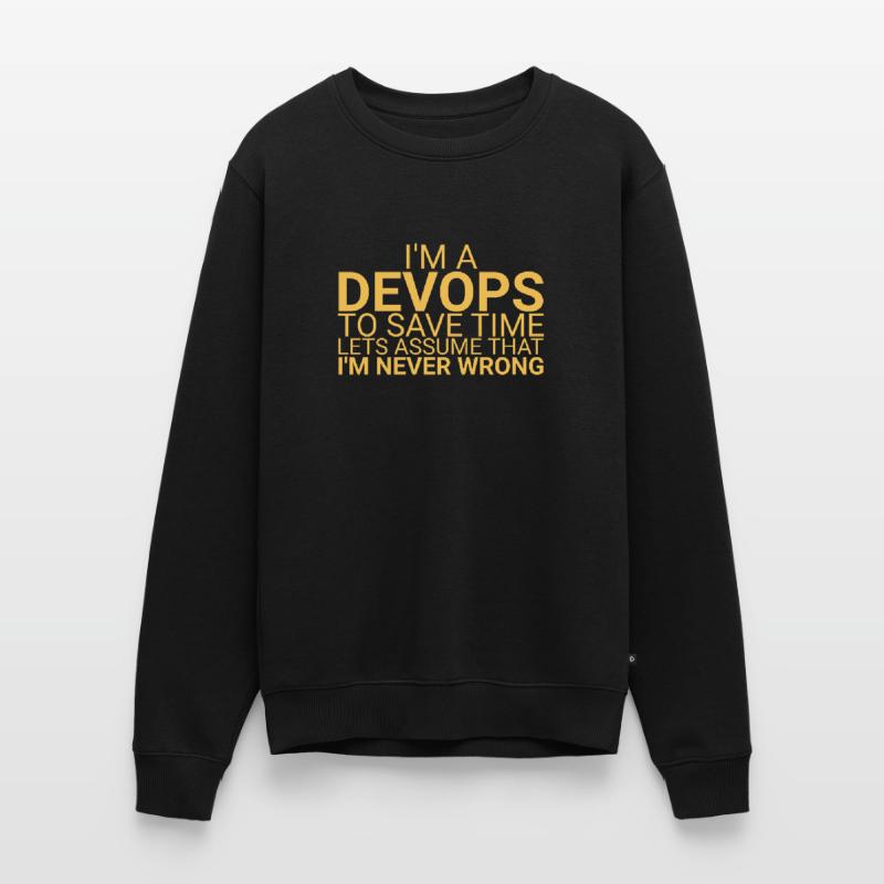 "DevOps Time | Software Development" Men's Premium Organic Jumper