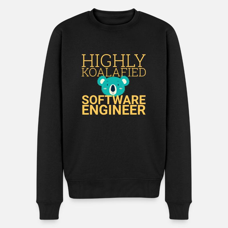 "Software Engineer Koalafied | Programming" - Men's Premium Organic Jumper - black
