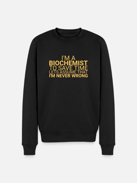"Biochemist Time | Biochemistry" - Men's Premium Organic Jumper - black