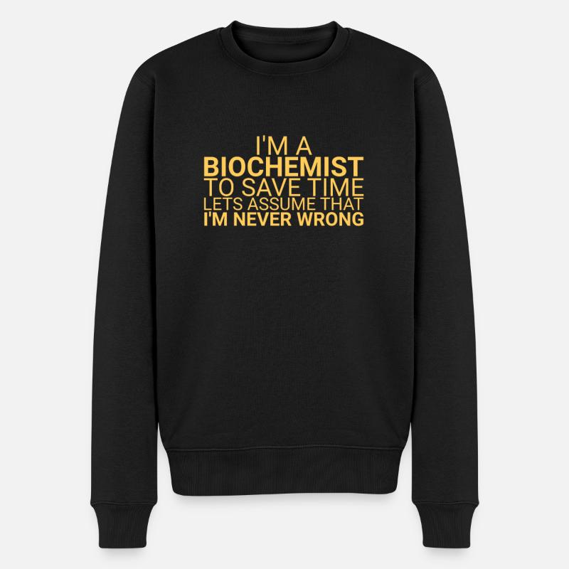 "Biochemist Time | Biochemie" - Männer Premium Bio Pullover - Schwarz