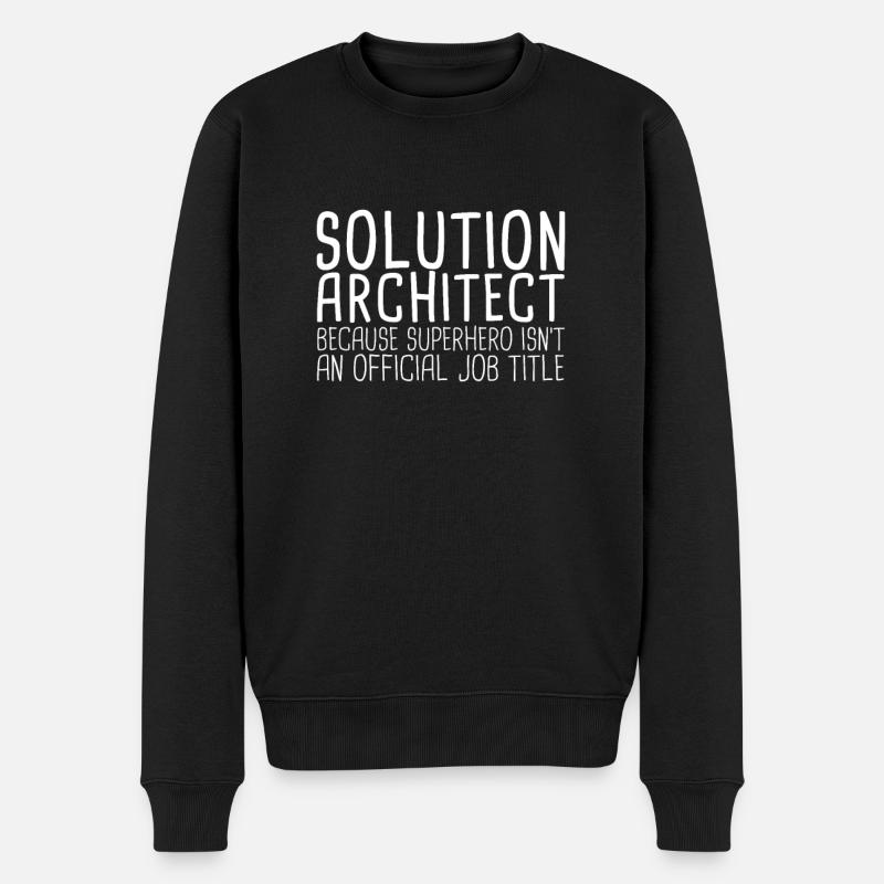Solution Architect Superhero|Solution Architecture - Männer Premium Bio Pullover - Schwarz