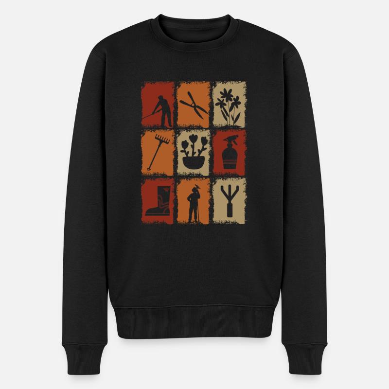 Gartenwerkzeug Gärtner - Männer Premium Bio Pullover - Schwarz