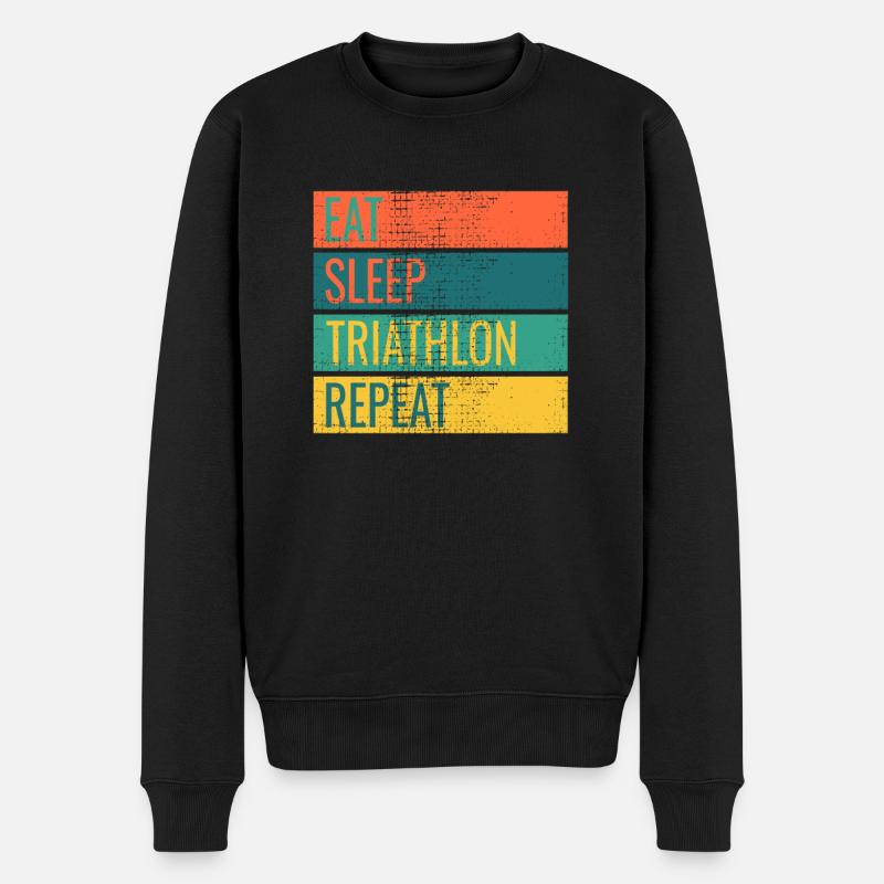 Triathlon Funny - Männer Premium Bio Pullover - Schwarz