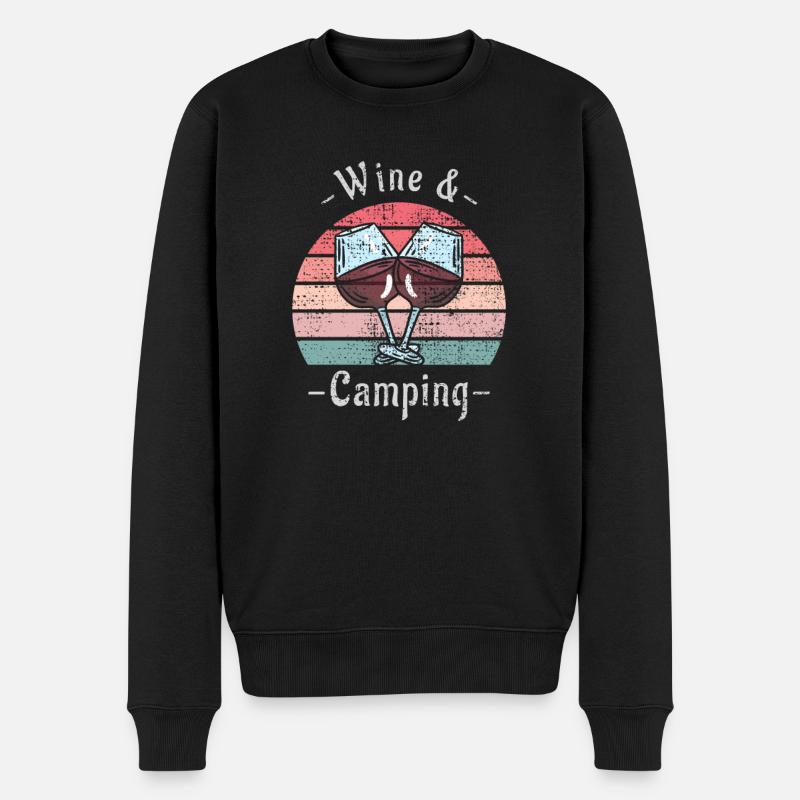 Camping et vin - Pull Premium bio Homme - noir