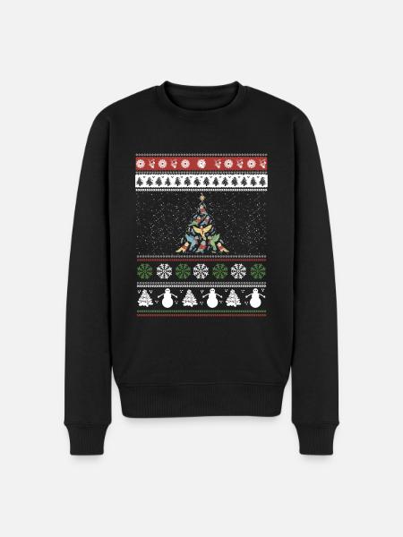 Bird Christmas Tree Bird Lover - Men's Premium Organic Jumper - black