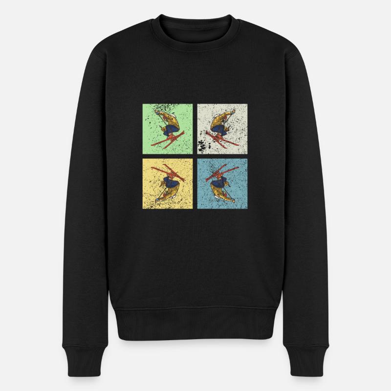 Ski Rétro - Pull Premium bio Homme - noir