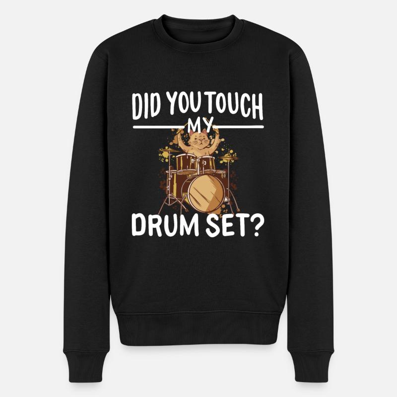 Drums Cat Dicton - Pull Premium bio Homme - noir