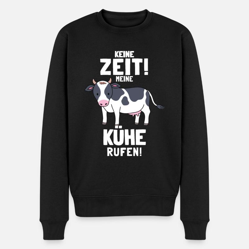 Kühe Kuh Schädel Oberteil Landwirtschaft Geschenke - Männer Premium Bio Pullover - Schwarz