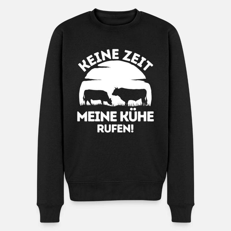 Kühe Kuh Schädel Oberteil Landwirtschaft Geschenke - Männer Premium Bio Pullover - Schwarz