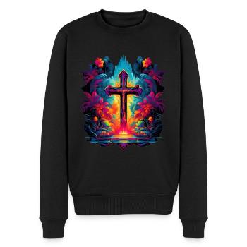 Croiser Jésus - Pull Premium bio Homme - noir - Devant - Nico (187cm)