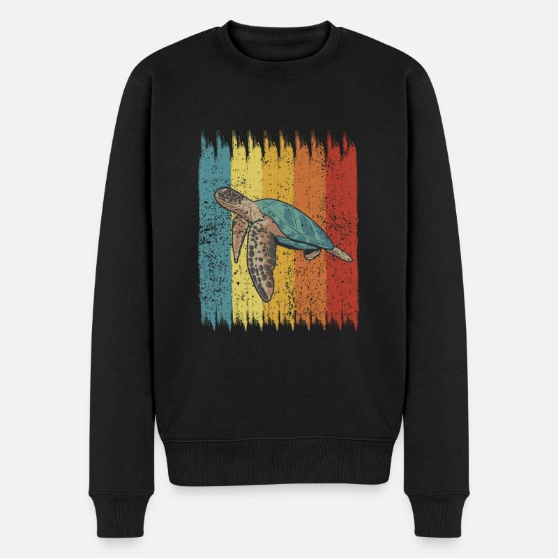 Tortue Rétro - Pull Premium bio Homme - noir