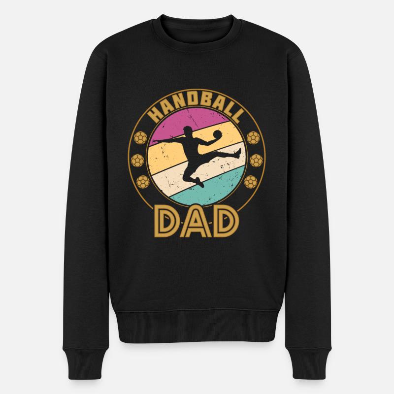 Handball Dad - Männer Premium Bio Pullover - Schwarz