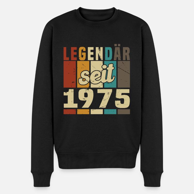 Legende seit 1975 - Männer Premium Bio Pullover - Schwarz